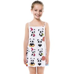 Playing Panda Cartoon Kids  Summer Sun Dress by Simbadda