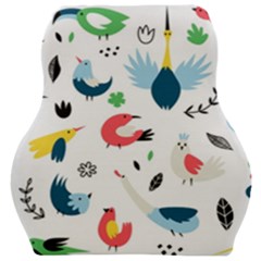 Vector Set Isolates With Cute Bird Scandinavian Style Car Seat Velour Cushion  by Simbadda