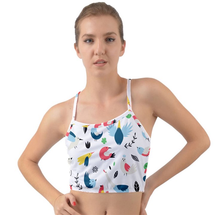 Vector Set Isolates With Cute Bird Scandinavian Style Mini Tank Bikini Top