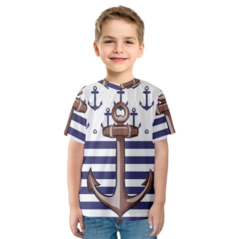 Anchor Background Design Kids  Sport Mesh Tee by Simbadda