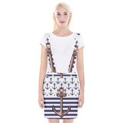 Anchor Background Design Braces Suspender Skirt by Simbadda