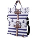 Anchor Background Design Fold Over Handle Tote Bag View2