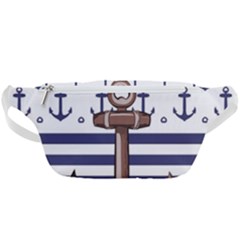 Anchor Background Design Waist Bag  by Simbadda