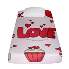 Hand Drawn Valentines Day Element Collection Fitted Sheet (single Size) by Simbadda