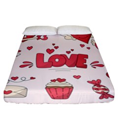 Hand Drawn Valentines Day Element Collection Fitted Sheet (california King Size) by Simbadda