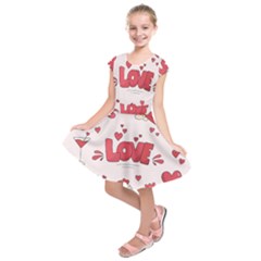 Hand Drawn Valentines Day Element Collection Kids  Short Sleeve Dress by Simbadda