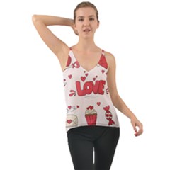 Hand Drawn Valentines Day Element Collection Chiffon Cami by Simbadda