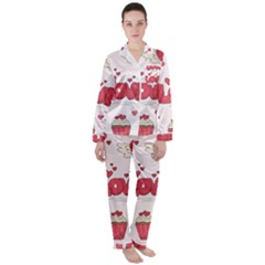 Hand Drawn Valentines Day Element Collection Women s Long Sleeve Satin Pajamas Set	 by Simbadda