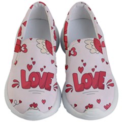 Hand Drawn Valentines Day Element Collection Kids Lightweight Slip Ons by Simbadda