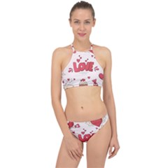 Hand Drawn Valentines Day Element Collection Halter Bikini Set by Simbadda