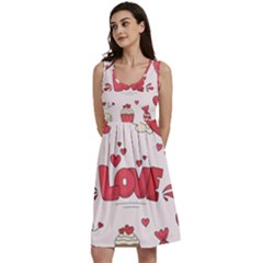 Hand Drawn Valentines Day Element Collection Classic Skater Dress by Simbadda