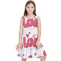 Hand Drawn Valentines Day Element Collection Kids  Skater Dress by Simbadda