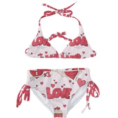 Hand Drawn Valentines Day Element Collection Kids  Classic Bikini Set by Simbadda