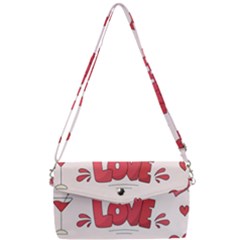 Hand Drawn Valentines Day Element Collection Removable Strap Clutch Bag by Simbadda