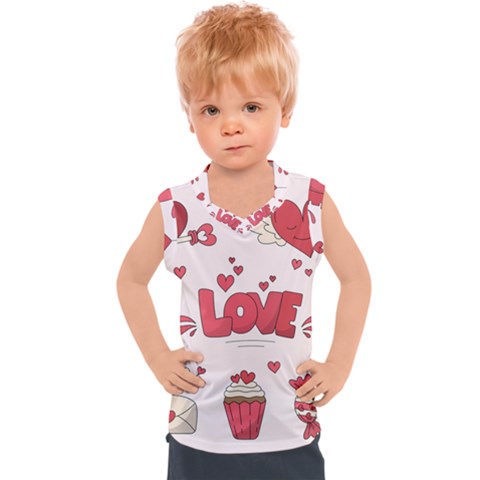 Hand Drawn Valentines Day Element Collection Kids  Sport Tank Top by Simbadda