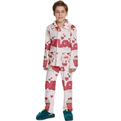 Hand Drawn Valentines Day Element Collection Kids  Long Sleeve Velvet Pajamas Set by Simbadda