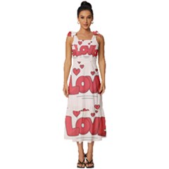 Hand Drawn Valentines Day Element Collection Tie-strap Tiered Midi Chiffon Dress by Simbadda