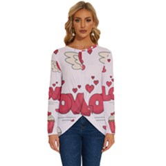 Hand Drawn Valentines Day Element Collection Long Sleeve Crew Neck Pullover Top by Simbadda