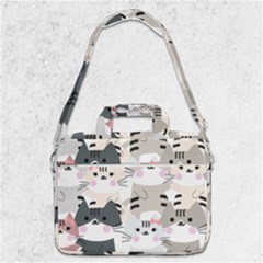 Cute Cat Couple Seamless Pattern Cartoon Macbook Pro 13  Shoulder Laptop Bag  by Simbadda