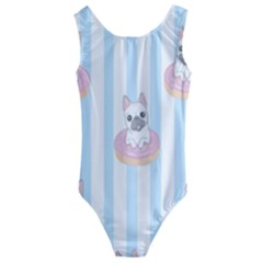 French-bulldog-dog-seamless-pattern Kids  Cut-out Back One Piece Swimsuit by Simbadda