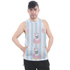 French-bulldog-dog-seamless-pattern Men s Sleeveless Hoodie by Simbadda