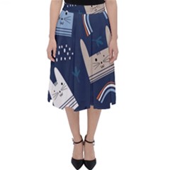 Colorful-cute-cats-seamless-pattern Classic Midi Skirt by Simbadda