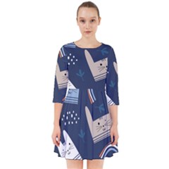 Colorful-cute-cats-seamless-pattern Smock Dress by Simbadda