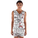 Cute-cat-chef-cooking-seamless-pattern-cartoon Wrap Front Bodycon Dress View1