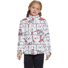 Cute-cat-chef-cooking-seamless-pattern-cartoon Kids  Puffer Bubble Jacket Coat by Simbadda