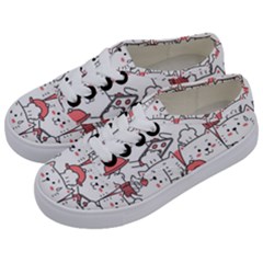 Cute-cat-chef-cooking-seamless-pattern-cartoon Kids  Classic Low Top Sneakers by Simbadda