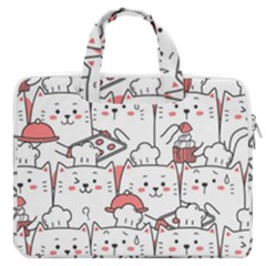 Cute-cat-chef-cooking-seamless-pattern-cartoon Macbook Pro 16  Double Pocket Laptop Bag  by Simbadda