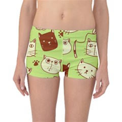 Cute-hand-drawn-cat-seamless-pattern Boyleg Bikini Bottoms by Simbadda