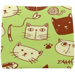 Cute-hand-drawn-cat-seamless-pattern Seat Cushion by Simbadda