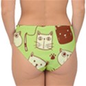 Cute-hand-drawn-cat-seamless-pattern Double Strap Halter Bikini Bottoms View2