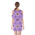 Cute-colorful-cat-kitten-with-paw-yarn-ball-seamless-pattern Shoulder Cutout One Piece Dress View2