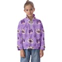 Cute-colorful-cat-kitten-with-paw-yarn-ball-seamless-pattern Kids  Half Zip Hoodie View1