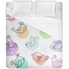 Cartoon-bird-cute-doodle-bird Duvet Cover (california King Size) by Simbadda