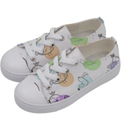 Cartoon-bird-cute-doodle-bird Kids  Low Top Canvas Sneakers by Simbadda