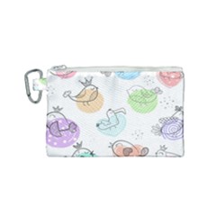 Cartoon-bird-cute-doodle-bird Canvas Cosmetic Bag (small) by Simbadda