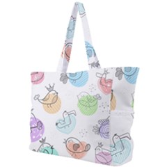 Cartoon-bird-cute-doodle-bird Simple Shoulder Bag by Simbadda