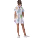 Cartoon-bird-cute-doodle-bird Kids  Asymmetric Collar Dress View2