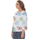 Cartoon-bird-cute-doodle-bird Cut Out Wide Sleeve Top View2