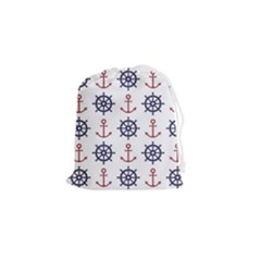 Nautical-seamless-pattern Drawstring Pouch (small) by Simbadda