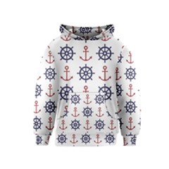 Nautical-seamless-pattern Kids  Pullover Hoodie by Simbadda