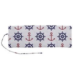 Nautical-seamless-pattern Roll Up Canvas Pencil Holder (m) by Simbadda