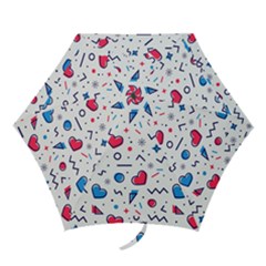 Hearts-seamless-pattern-memphis-style Mini Folding Umbrellas by Simbadda