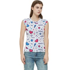 Hearts-seamless-pattern-memphis-style Women s Raglan Cap Sleeve Tee by Simbadda