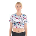 Hearts-seamless-pattern-memphis-style Cotton Crop Top View1