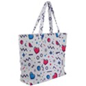 Hearts-seamless-pattern-memphis-style Zip Up Canvas Bag View2