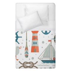 Nautical-elements-pattern-background Duvet Cover (single Size) by Simbadda